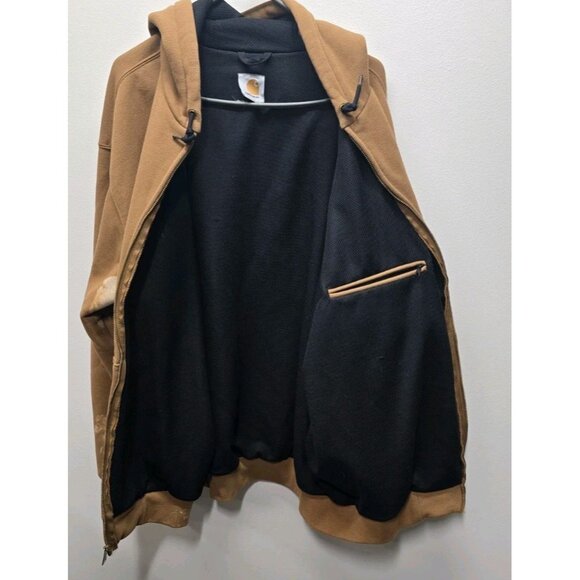 CARHARTT Men's Sweatshirt Jacket XL Distressed Thrashed Hooded Workwear WARM - Picture 12 of 13